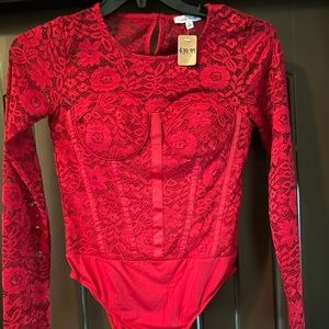 Crimson Red Bodysuit.  Size S.  NWT